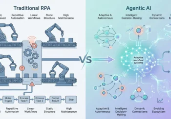 Agentic workflows vs traditional automation visual comparison