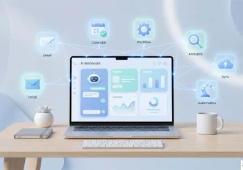 AI agents for small businesses managing workflows on a modern dashboard