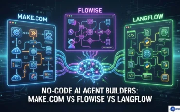 No-code AI agent builders comparison: Make.com vs Flowise vs Langflow visual overview